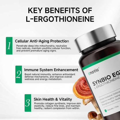 ONOTIC Ergothioneine 30mg Capsule – 90-Day EGT Supplement for Immune & Brain Health