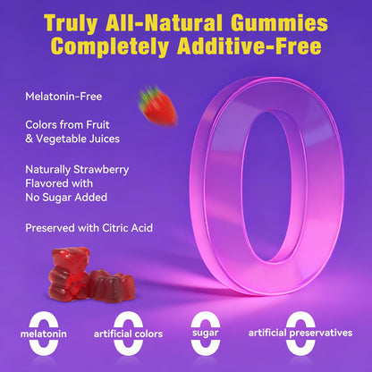 QualiLife Melatonin-Free Sleep Gummies for Adults – Magnesium, Valerian & 5-HTP | Sugar-Free Strawberry