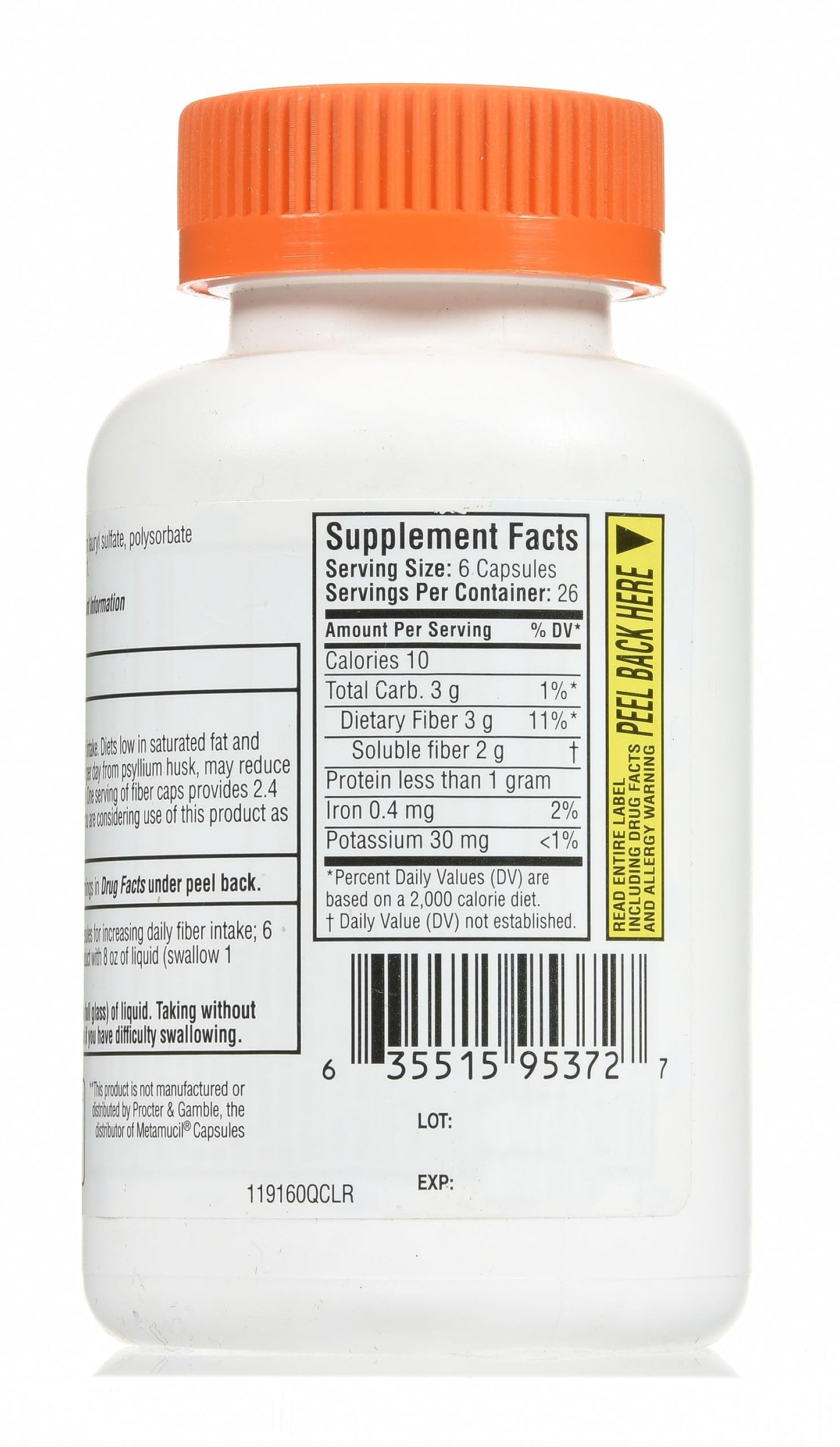 Quality Choice Daily Fiber Capsules for Regularity – 160 Count
