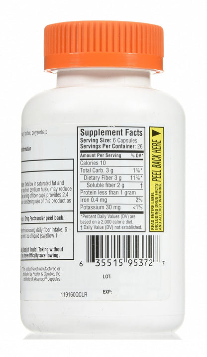 Quality Choice Daily Fiber Capsules for Regularity – 160 Count