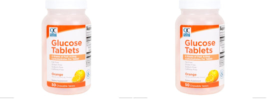 Quality Choice Fast Acting Glucose Tablets – Orange Flavor, 50 Tablets (Pack of 2) BritishVita | Premium UK Vitamins & Wellness Supplements