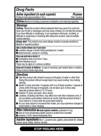 Quality Choice Daily Fiber Capsules for Regularity – 160 Count