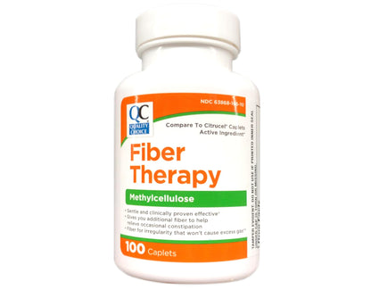 Quality Choice Fiber Therapy Caplets – 100 Count (Gentle Methylcellulose)