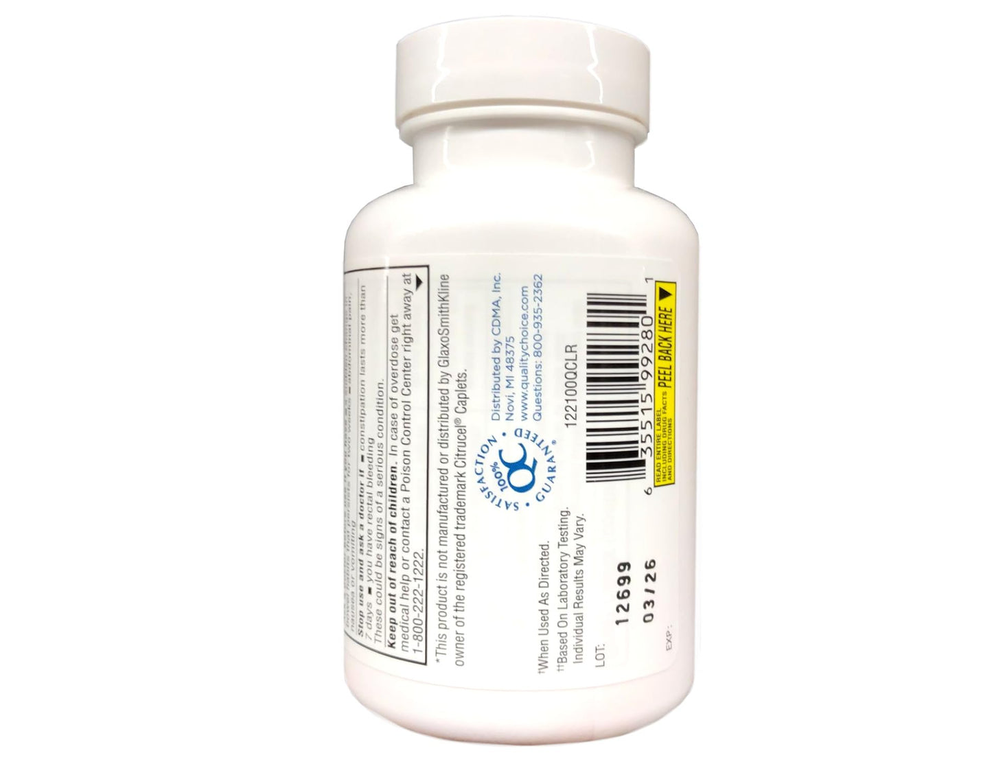 Quality Choice Fiber Therapy - Methylcellulose 500 mg, 100 Caplets (Pack of 3)