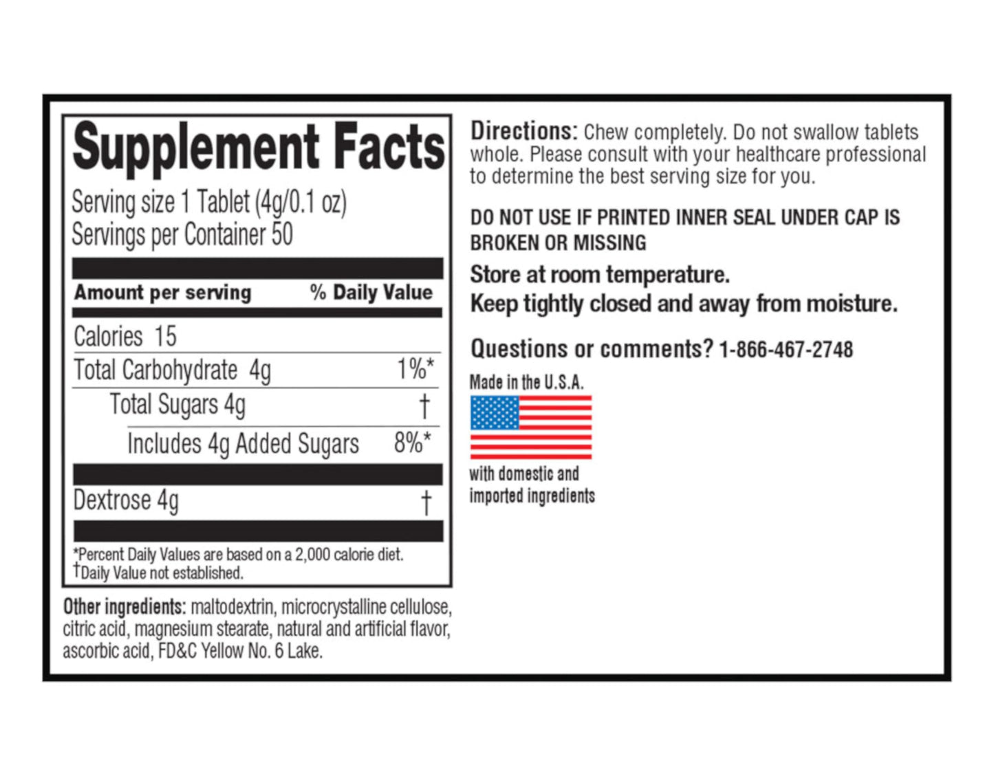 Quality Choice Fast Acting Glucose Tablets - Orange Flavor, 50 Count