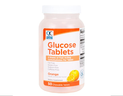 Quality Choice Fast Acting Glucose Tablets - Orange Flavor, 50 Count