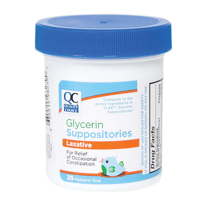 Quality Choice Infants Glycerin Suppositories – Gentle Pediatric Laxative Relief, 25 Ct (2-Pack)