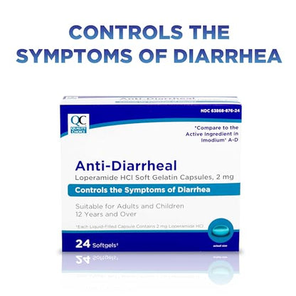 Quality Choice Loperamide 2mg Anti-Diarrheal Softgels – 24 Count