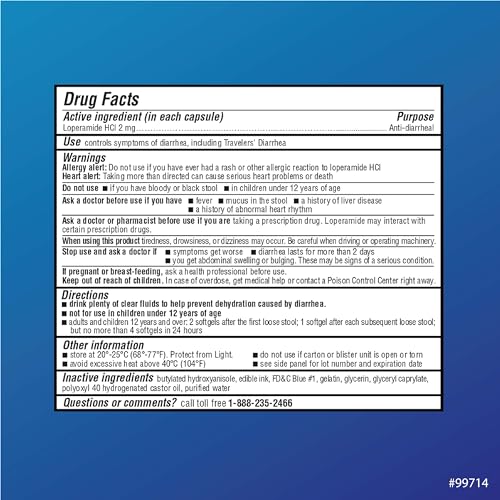 Quality Choice Loperamide 2mg Anti-Diarrheal Softgels – 24 Count