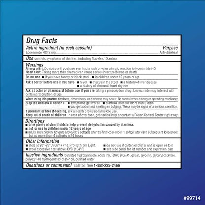 Quality Choice Loperamide 2mg Anti-Diarrheal Softgels – 24 Count