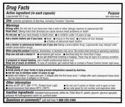 Quality Choice Loperamide 2mg Anti-Diarrheal Softgels – 24 Count