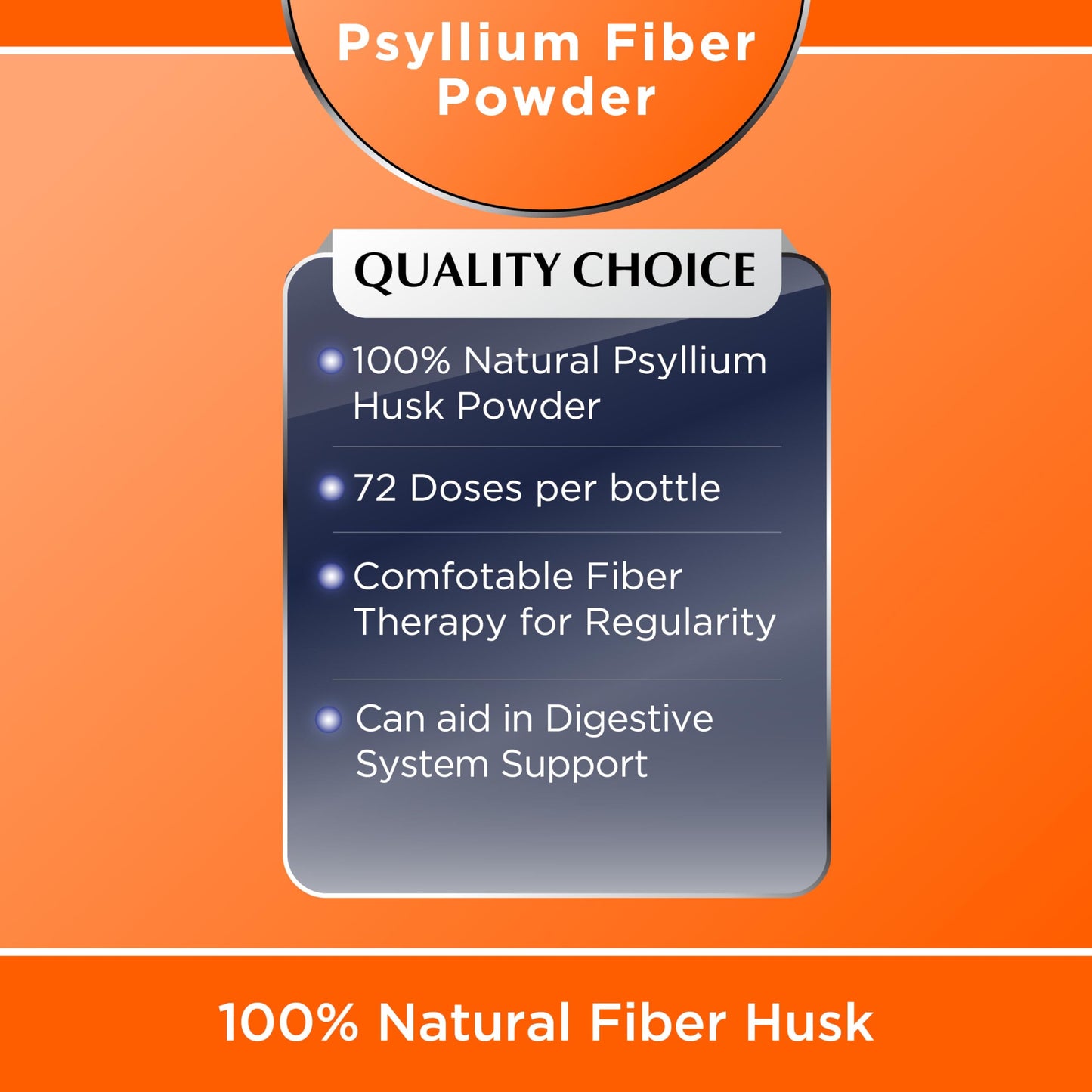 Quality Choice Psyllium Fiber Powder - Original Formula, 72 Doses for Digestive Support