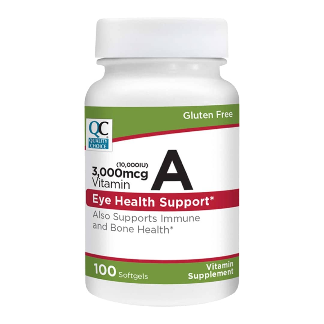 Quality Choice Vitamin A 3,000 mcg Softgels (10,000 IU) — Vision, Immune & Bone Support | 100 Softgels