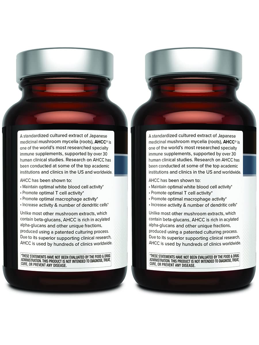 Quality of Life AHCC Kinoko Platinum 750 mg – Premium Immune Support (Pack of 2, 60 Count Bottles)