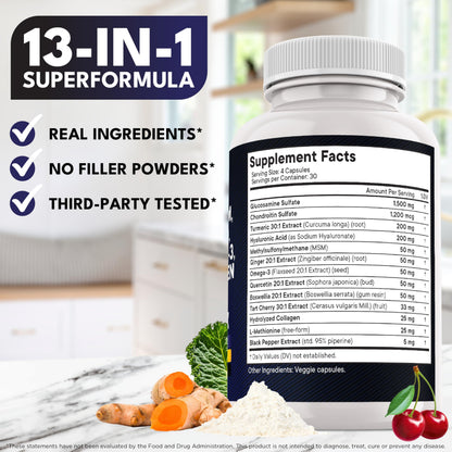 Glucosamine Chondroitin MSM Turmeric + Omega-3 | Joint Health 120
