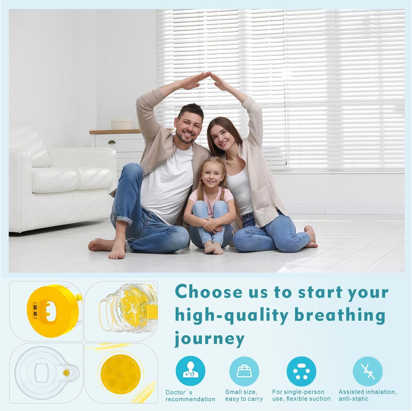 Quanler Nessi Soft Silicone Inhaler Spacer – Kids & Adults (Kids-Green)
