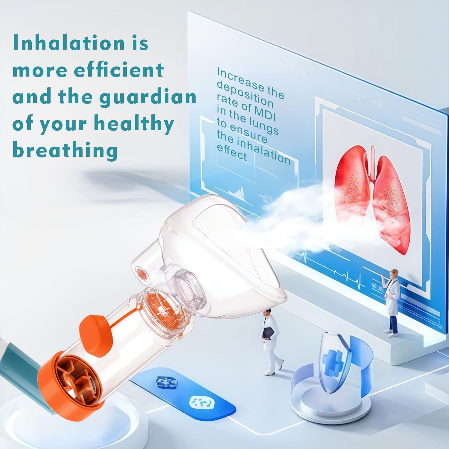 Quanler Nessi Soft Silicone Inhaler Spacer – Kids & Adults (Kids-Green)
