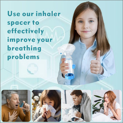 Quanler Nessi OTC Spacer (Adult-Blue) – Soft Silicone Inhaler Spacer for Adults & Kids