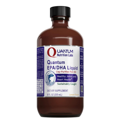 Quantum Nutrition Labs EPA/DHA Liquid - Omega-3 Fish Oil for Adults | Joint, Heart & Brain Health - 8 oz Bottle