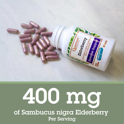 Quantum Health Black Elderberry Supplement – Sambucus Nigra Extract 400mg | Immune Support, 60 Capsules