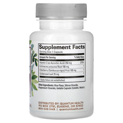Quantum Health Immune Support 30 Caps - Vitamin C, Echinacea & Elderberry