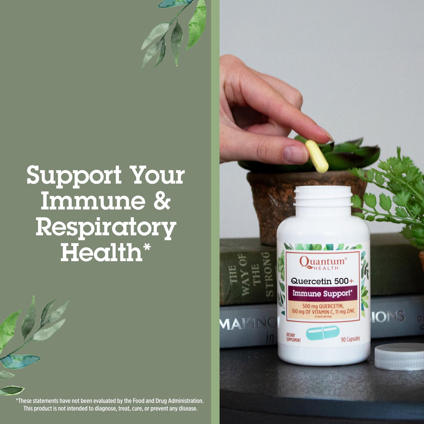 Quantum Health Quercetin+ 500mg Immune Support - Zinc & Vitamin C, 90 Capsules