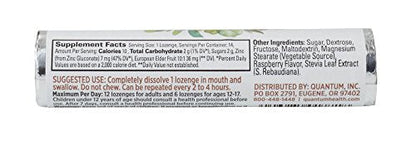 Quantum Health TheraZinc Zinc Lozenges – Elderberry Raspberry, Immune Support, Zinc Gluconate, 14 Count