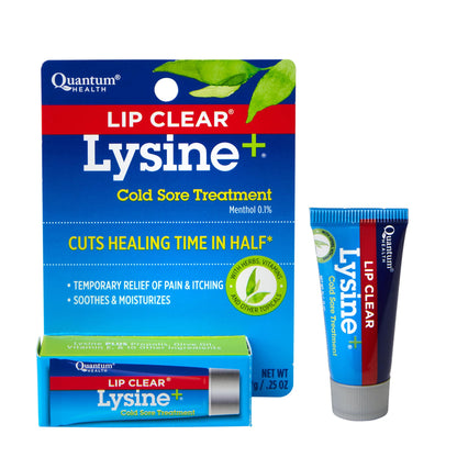 Quantum Lip Clear Lysine+ Cold Sore Treatment | Menthol, Calendula & Propolis Ointment 0.25 oz