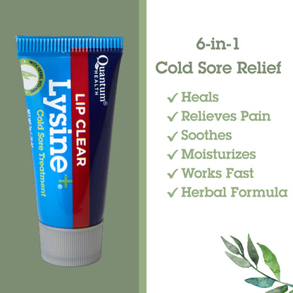 Quantum Lip Clear Lysine+ Cold Sore Treatment | Menthol, Calendula & Propolis Ointment 0.25 oz