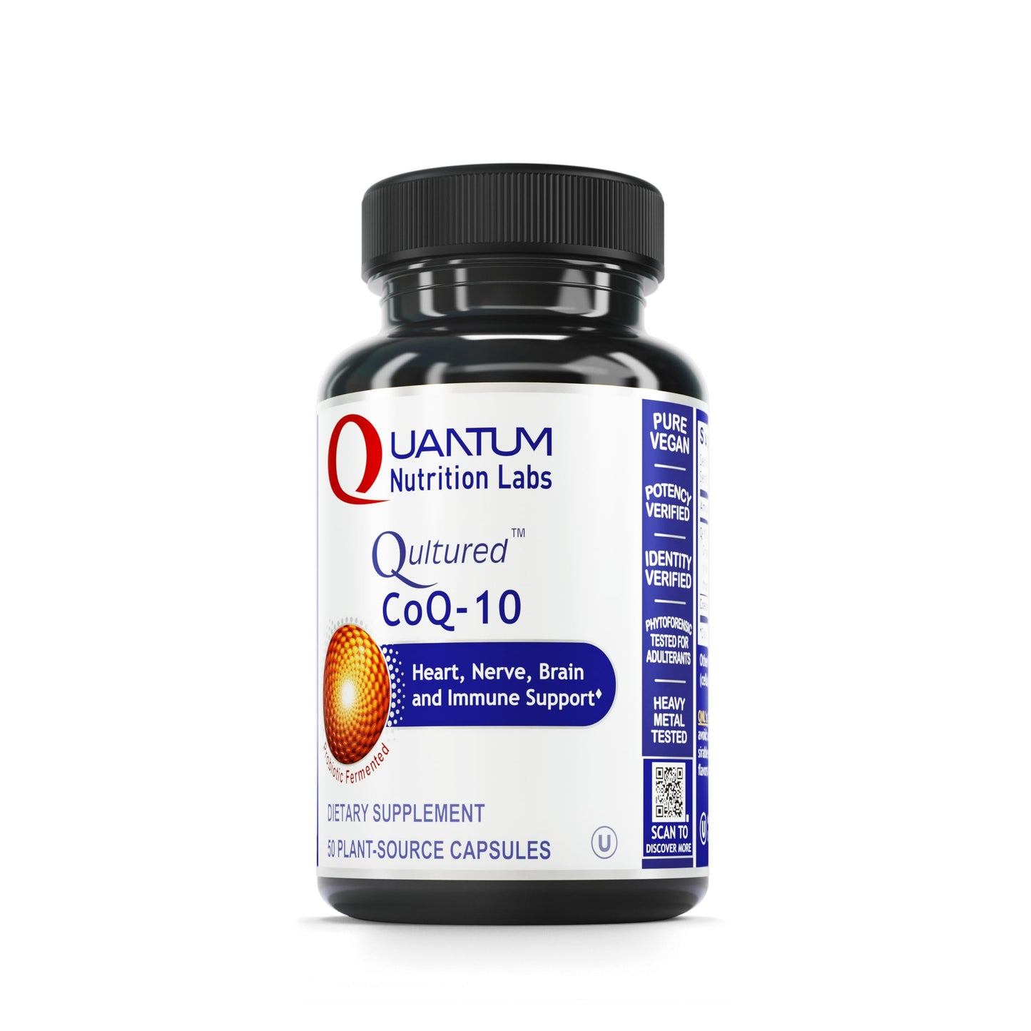 Quantum Nutrition Labs CoQ-10 Qultured 100mg Ubiquinol - Heart, Nerve & Immune Support | 60 Veg Capsules