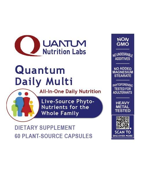 Quantum Nutrition Labs Daily Multivitamin – 60 Vegetarian Capsules with Cordyceps & Green Tea