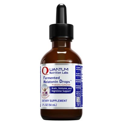 Quantum Nutrition Labs Fermented Melatonin Drops - Sleep Support for Adults, Organic & Vegan, 2 oz