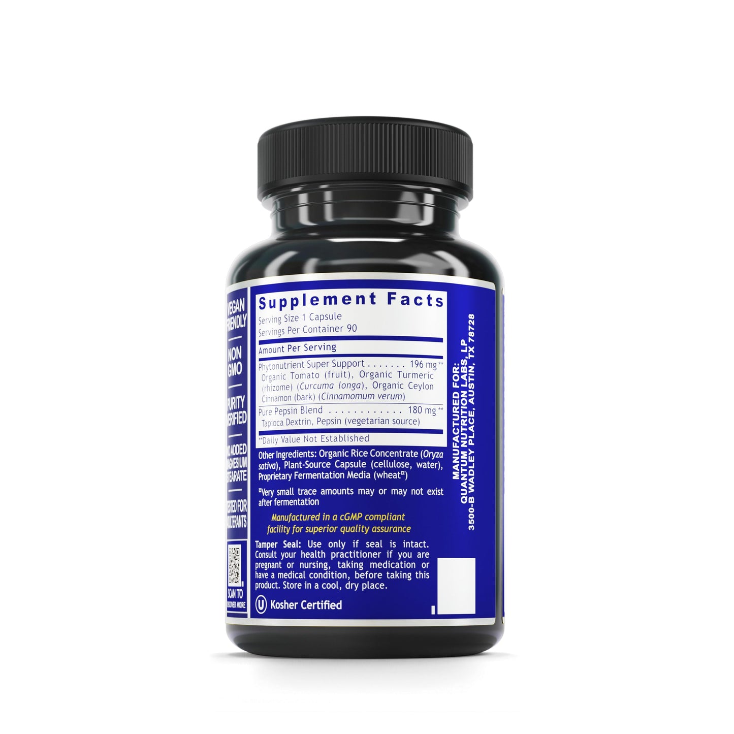Quantum Nutrition Labs HCL Activator – Pepsin Digestive Enzymes (90 Veg Caps)