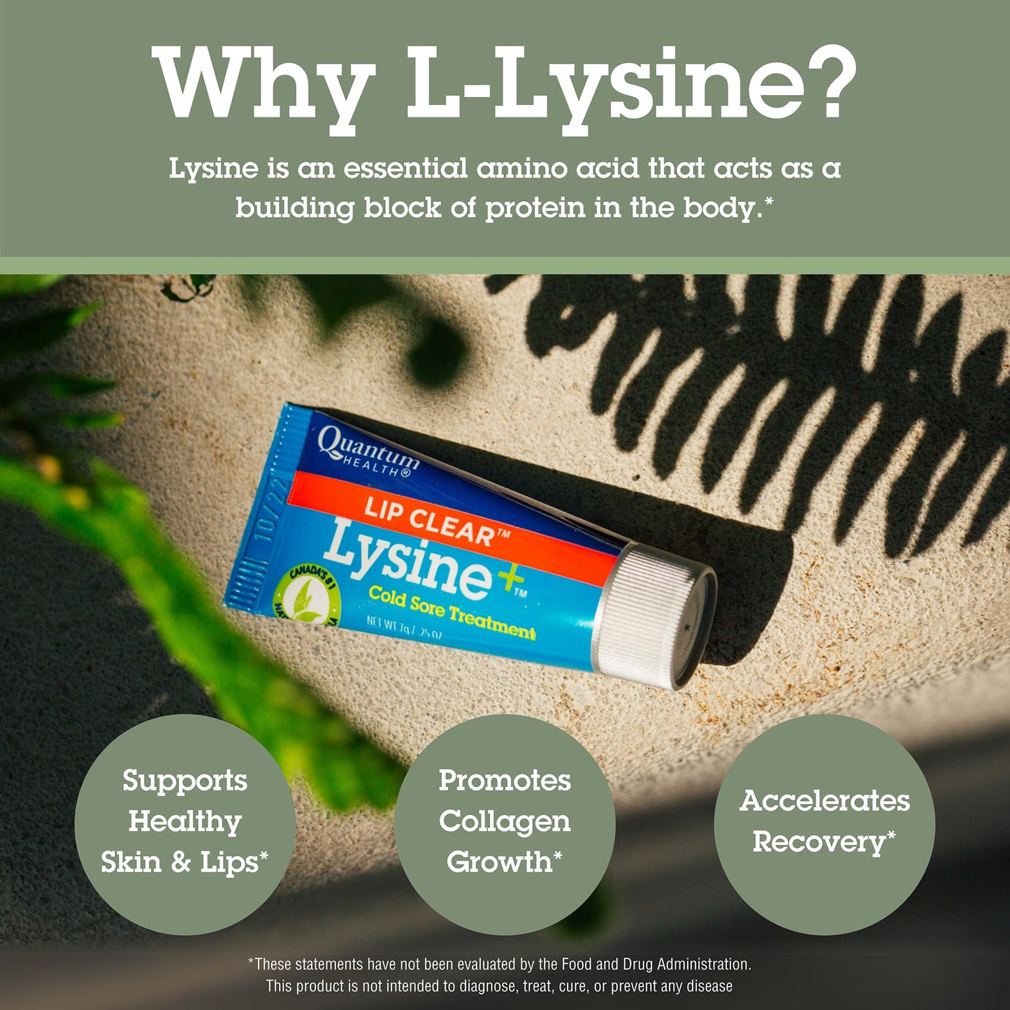 Quantum Lip Clear Lysine+ Cold Sore Treatment | Menthol, Calendula & Propolis Ointment 0.25 oz