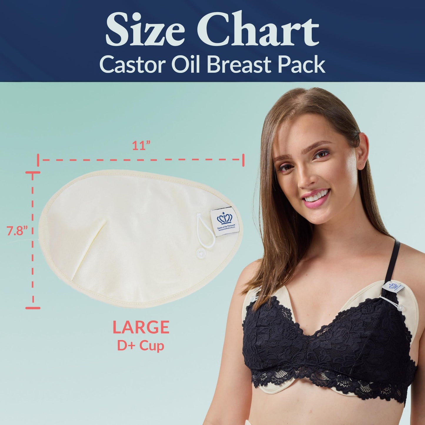 QUEEN OF THE THRONES Castor Oil Pack for Breast (Large) - Heatless & Reusable