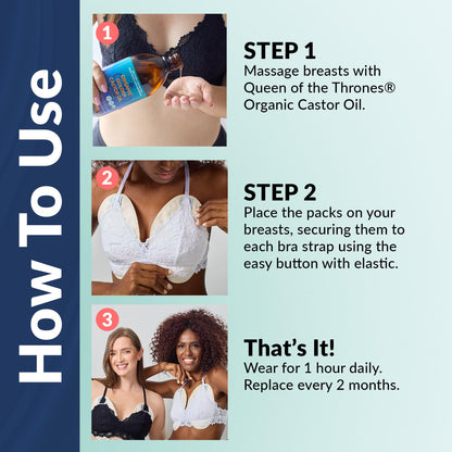 QUEEN OF THE THRONES Castor Oil Pack for Breast (Large) - Heatless & Reusable