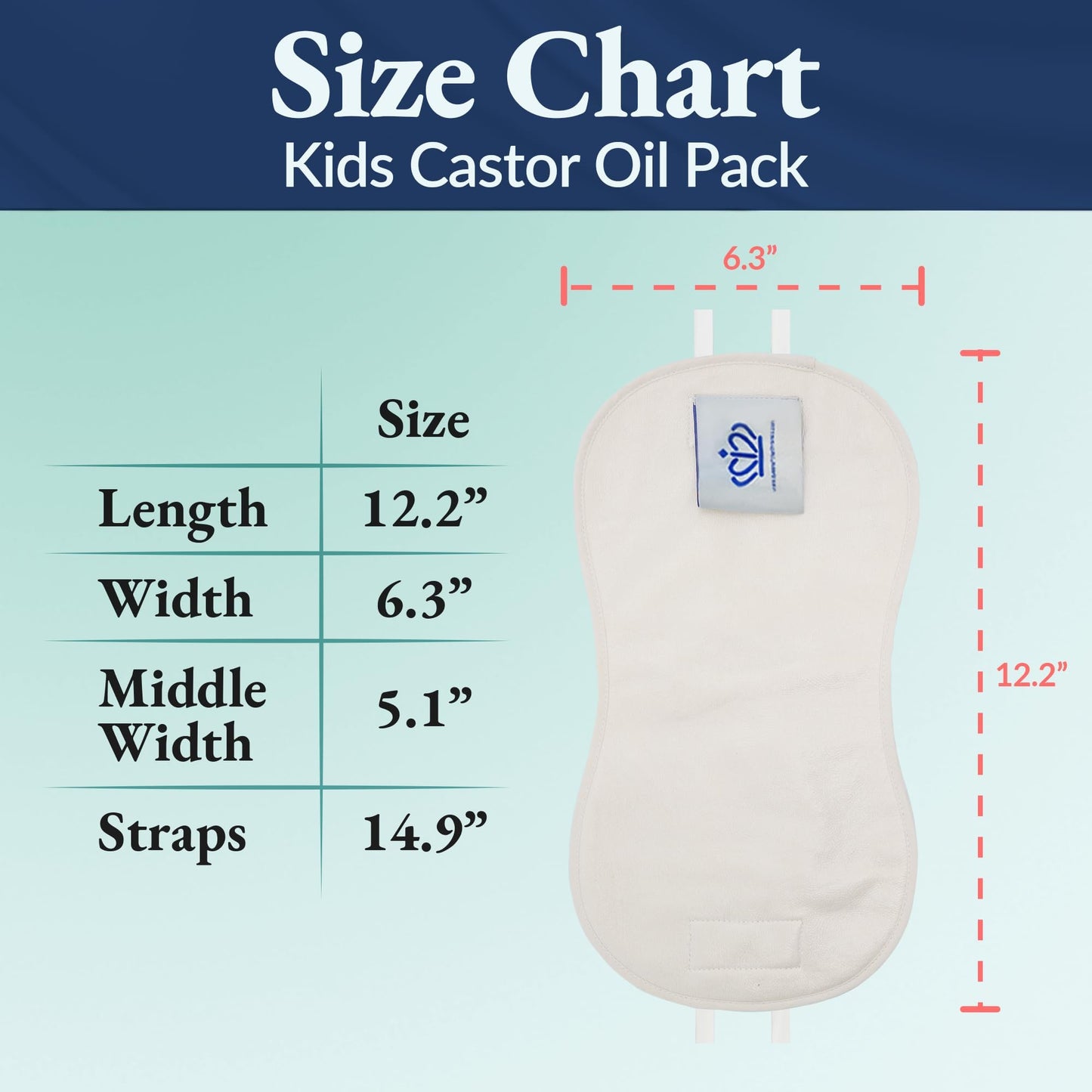 Queen of the Thrones Castor Oil Pack for Kids – Heatless, Less-Mess, Reusable | Organic Cotton Flannel