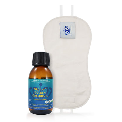 Queen of the Thrones Castor Oil Pack for Kids – Heatless & Reusable, 3.38 oz Organic Castor Oil Included