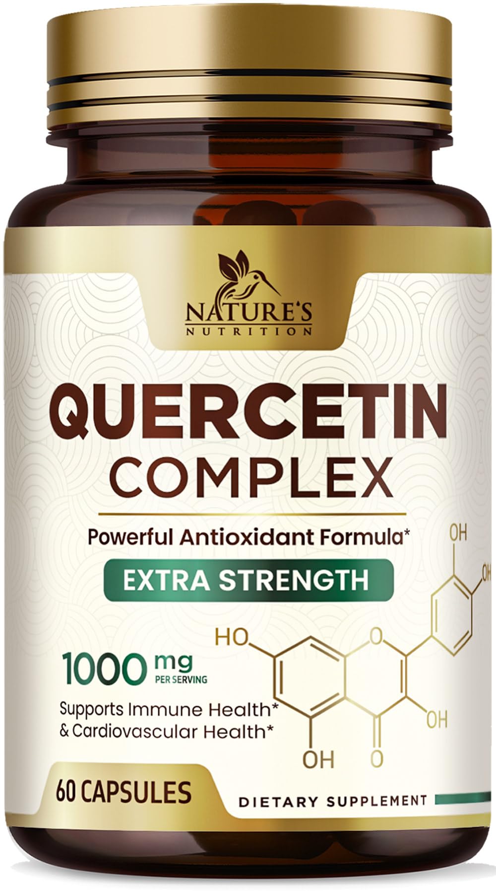 Quercetin 1000mg Supplement – Extra Strength Plant-Based Bioflavonoids | 60 Veggie Capsules