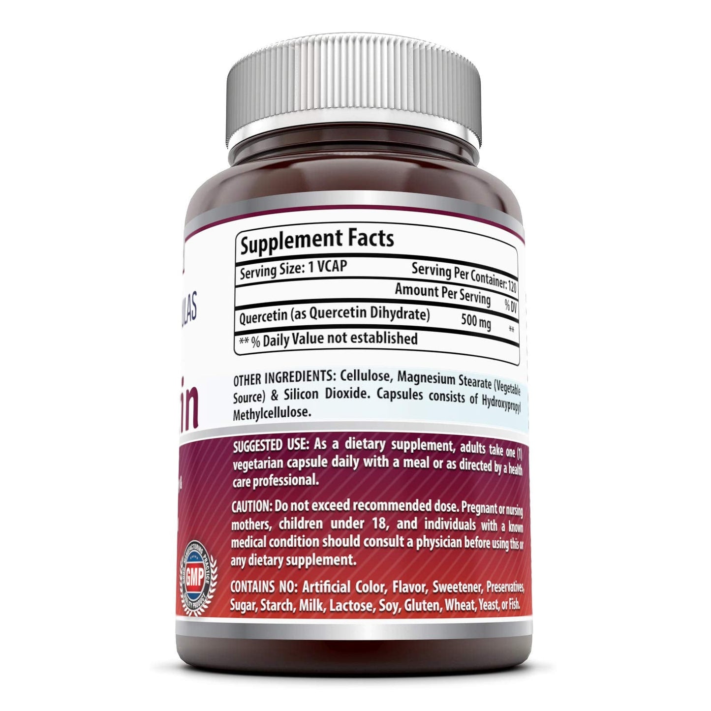 Quercetin 500mg 120 Veggie Capsules - Non-GMO & Gluten Free | Amazing Formulas
