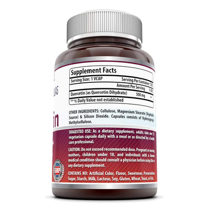 Quercetin 500mg 120 Veggie Capsules - Non-GMO & Gluten Free | Amazing Formulas