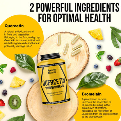 Newberry Nutrition Quercetin with Bromelain 1200mg | Immune Support & Antioxidant | 60 Count