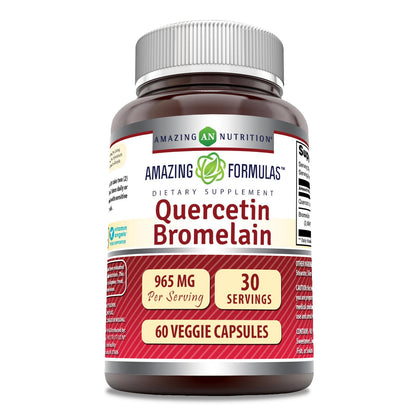 Amazing Nutrition Quercetin 800 mg + Bromelain 165 mg Veggie Caps