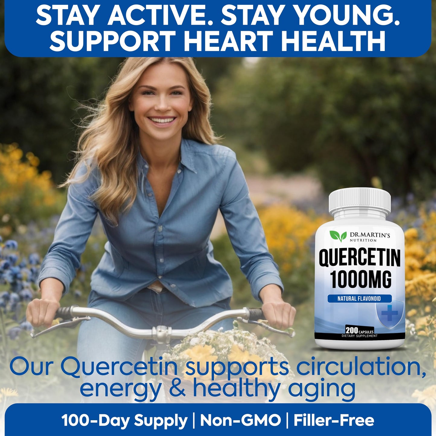 1000mg Quercetin – 200 Capsules | Immune Support, Sinus Relief and Cardiovascular Health