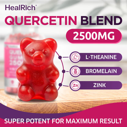 Quercetin Gummies 2500MG + Bromelain & Zinc | Immune Support | Made in USA