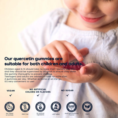(2 Pack) Quercetin Gummies with Bromelain, Zinc, Elderberry & Vitamins C/D3/K2 – Vegan