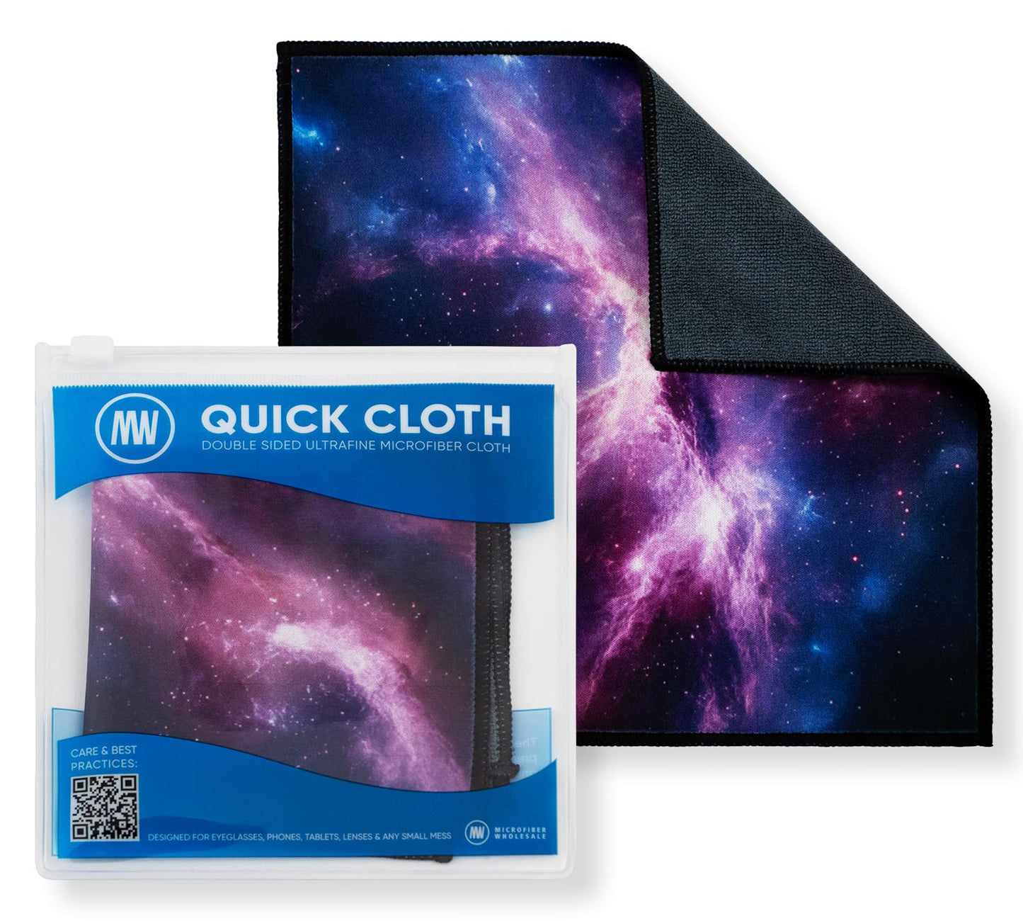 Quick Cloths Microfiber Glass Cleaning Cloths - 8x8 Cosmic, 1 Pack with Case