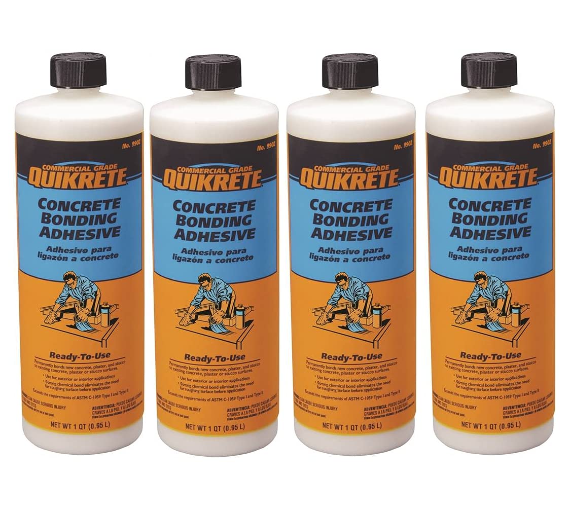 Quikrete Concrete Bonding Adhesive, Bottle 1 Qt – Bonds Concrete, Plaster & Stucco