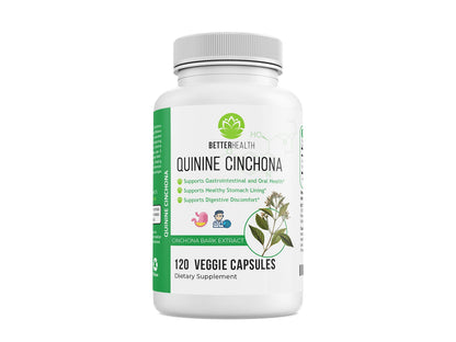 Quinine Cinchona Bark Extract – 500 mg Herbal Supplement for Digestive, Immune & Muscle Support (120 Caps)