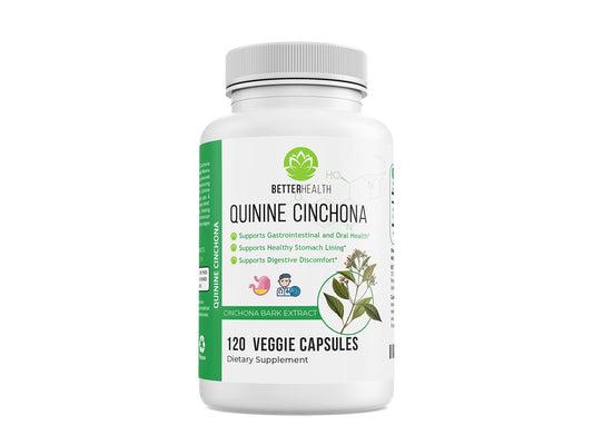 Quinine Cinchona Bark Extract – 500 mg Herbal Supplement for Digestive, Immune & Muscle Support (120 Caps) BritishVita | Premium UK Vitamins & Wellness Supplements